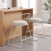 Minimalist Bar Stool with Backrest Soft Upholstered Bar Stool Supportive Furniture Ergonomic for Kitchen Island