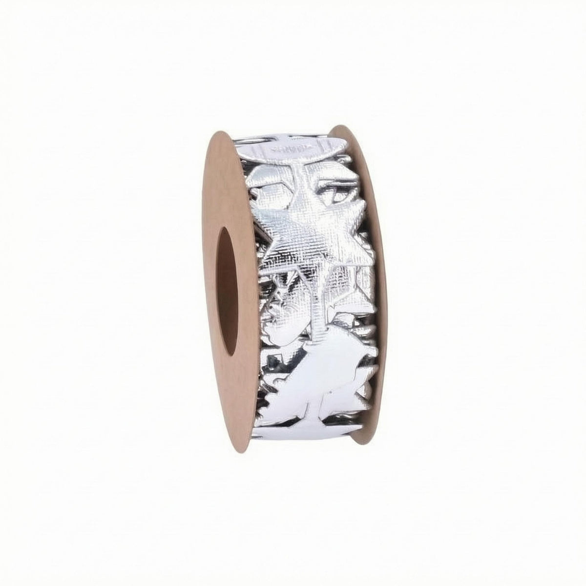 Printed Pattern Silver Ribbon Roll Stars and Helmets Football Print Ribbon Shiny Craft Supply 25 Mm Wide