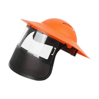 Debris-Blocking Grass Cutting Face Guard Splash-Resistant Gardening Face Guard Orange and Black Safety Gear Head-Worn