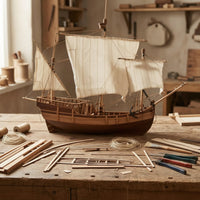 Wooden Ship Model Kit Diy Sailing Ship Model Kit with Stand Detailed for Collectors, Desk