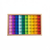 Rainbow Acrylic Blocks Sensory Development Translucent Building Cubes Material Translucent Stacking Blocks for Kids, Young Children