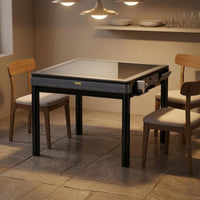 Automatic Mahjong Table Gray Electric Mahjong Table Black Frame Board Game Furniture for Home Use