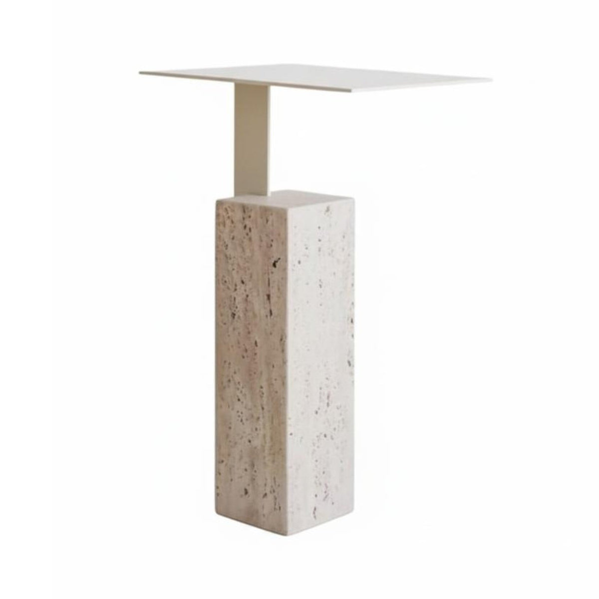 Nordic Design Block Pedestal Table Light Luxury Home Furniture Designer Inspired Minimalist Aesthetic for Apartment Dwellers, Homeowners, Interior Designers, Living Room, Bedroom, Entryway, Reception Area