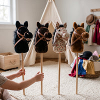 Musical Horse Head Stick Toy for Kids, Role Play Prop with Detachable Wheel and Sound Effects