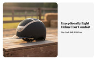 Adjustable Horse Riding Helmet Sparkling Breathable Equestrian Helmet Ventilated Speed Equestrian Hat for Adults, Beginner Riders