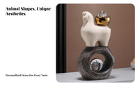 Luxury Wealth Horse Statue Great Gift New Chinese Design Ornament Elegant Design for Business Owners, Living Room, Office, Entryway