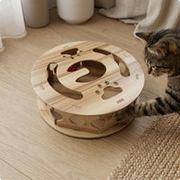 Wooden Cat   Cutout Openings Cat   Box Wood Grain Finish
