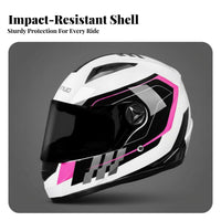 Full Face Helmet 3C Certified Helmet Sturdy Shell Secure Headwear for Women, Motorcyclists, Daily Commute, Long Rides