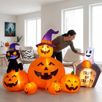 6 Pieces Inflatable Halloween Inflatables Outdoor Inflatable Yard Decorations Cute Inflatable Pumpkins with Ghost Spooky for Lawn, Garden