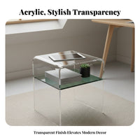 Space-Saving C-Shaped Magazine Table Minimalist design Nightstand Multi-Functional Household Furniture Integrated Storage for Apartment Dwellers, Homeowners, Remote Workers, Living Room, Bedroom, Small Spaces, Home Office