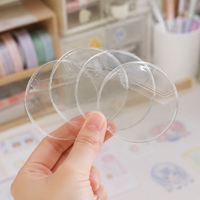 Round Transparent PVC Badge, Photocard Holder for ID, Plastic Protector for Identification Badges, Use at Events