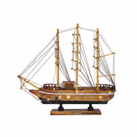 Handmade Wooden Sailboat Ornament Creative Gift DIY Cash Holder Boat Three-Mast Ship Model for Desktop, Living Room, Office