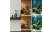 Resin Pharaoh Bust Compact Egyptian Figurine Decorative Statue with Pharaoh Design Ancient for Terrarium