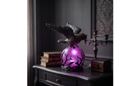 Halloween Raven Lamp Spooky Gothic Raven Light Ambient Bird Statue with Bulb Warm for Desks