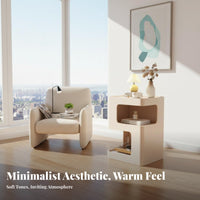 Formaldehydewithstraight from formaldehyde 3-Tier Curved Stand Space-Saving Nightstand Modern Design Side Table Multi-Functional for Apartment Dwellers, Students, Homeowners, Bedroom, Living Room, Office