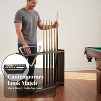 12-Hole Cue Rack Stable and Sturdy Vertical Cue Storage Rack Space-Saving Freestanding Billiard Holder for Man Cave, Basement