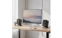 2 Pieces Desktop Speaker Stand Compact Speaker Stand with Vibration Pads Sleek for Audiophiles, Desk