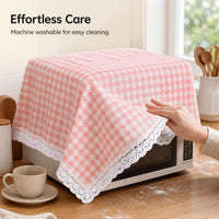 Japanese Style Lucky Cat Cotton Linen Dust Cover with Lace Tassel for Air Fryer Rice Cooker Blender Oven