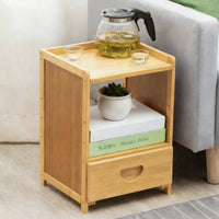 Space-Saving Design Multi-Compartment End Table Spacious Tabletop Nightstand Modern Design Small Cabinet Easy to Assemble for Apartment Dwellers, Students, Homeowners, Living Room, Bedroom, Study