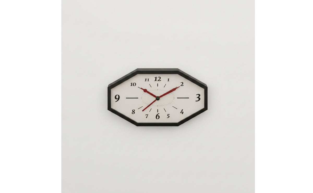 Octagonal Wall Clock Modern Clock with Wooden Frame Accurate for Living Room