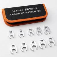10 Pieces 3/8 Inch Drive Flared Nut Wrench Set Various Sizes Brake Line Wrench Tool Kit Fully Polished for Home Improvement Enthusiasts