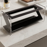 Transparent Controller Control Holder Clear Controller Control Holder with Compartments Slanted Desktop Organizer Open-Top for Coffee Table, Office