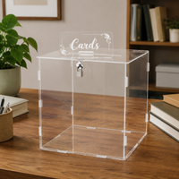 Small Acrylic Case, Trading Card Case, Hinged Lid Acrylic Case, Card Storage Box, For DIY Projects