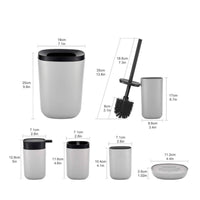 6 Pieces Bathroom Accessory Set Matte-Finish Soap Dispenser Minimalist