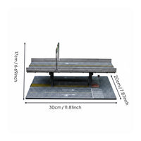 Miniature Overpass Parking Scene Assembly Kit 1:64 Scale Bridge Scene Multi Level Design Elevated Bridge Diorama for Collection Room, Desk