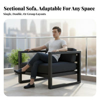 Weather Resistant Sofa and Armchair Conversation Group Waterresistant outdoor seating set sun-resistant Garden Seating Thick paddings for Homeowners, Entertainers, Gardeners, Balcony, Sunroom, Backyard, Porch