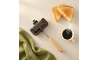 Double Sided Sandwich Pan Detachable Handle Double Sided Sandwich Maker Edges Non-Electric Toastie Maker for Beginners, Breakfast, Outdoor