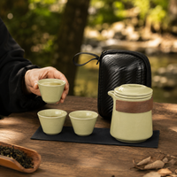 Travel Tea Set, For 3 People, Ceramic, Portable Tea Set, 280ml Teapot, 35ml Teacups