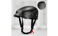 Motorcycle Half Helmet Retro Half Motorcycle Helmet Carbon Fiber Pattern Quick-Release for Motorcyclists, Motorcycling