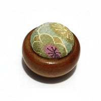 Handmade Wooden Base Pincushion DIY Craft Tool Round Sewing Pincushion Textile Needle Cushion for Crafters, Tailors