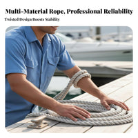 3-Strand Twisted Rope High Strength Twisted Anchor Rope Boat Docking Line Wear-Resistant Long-Lasting for Sailors, Anchoring