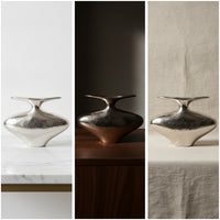 Aluminum Vase Reflective Metal Vase Contemporary for Shelf
