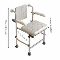 Shower Chair with Armrests Rust-Resistant Aluminum Bath Stool Double Armrest Support Mobility Aid For
