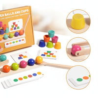 Color Sorting Toy Preschool Color Sorting Board Wooden Toy with Tweezers STEM Sensory for Toddlers, Kindergarten, Playroom