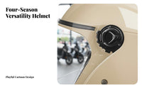 Double Visor Helmet 3C Certified Electric Bike Helmet Four-Season Guarding Headwear for Women, Commuters, City Riding
