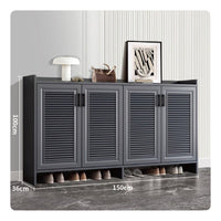 Waterproof Aluminum Shoe Cabinet Large Capacity Freestanding Shoe Storage Cabinet Formaldehyde-Complimentary Household Furniture Minimalist Design for Outdoor, Balcony