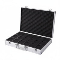 Large Capacity Aluminum Watch Briefcase Portable Design Multi-Slot Watch Carrying Case for Travel