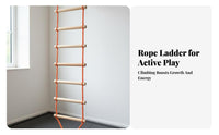 Anti-Slip Rungs Kids Climbing Ladder Easy to Grip Colorful Hanging Ladder Long-Lasting Outdoor Play Equipment Portable for Toddlers, Parents, Adults, Kindergarten, Playroom, Backyard, Adventure Gym