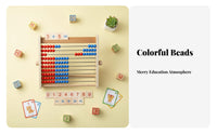 Educational Wooden Abacus Colorful Beads Child-Centered Math Toy Develops Fine Movement Skills for Preschoolers, Toddlers, Classroom
