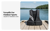 Double Storage Pockets Sleeveless Life Jacket Reflective Piping Water Activity Vest Front Zippered Life Jacket Wear-Resistant