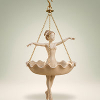 Graceful Ballet Dancer Hanging Planter Dance-Inspired Hanging Planter with Ballerina Figure Stylish Whimsical Ballerina Plant Holder Versatile for Garden