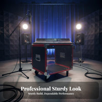 Heavy-Duty Construction 6U Rack Mount Enclosure Reinforced Corners 6U Portable Audio Cabinet coilLoaded Handles Flight Case Lockable Door for Home KTV Enthusiasts, Musicians, Event Technicians, Live Events, Music Venues, Concerts, Touring