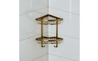 Double-Layer Shower Shelf Fan-Shaped Washroom Shelf with Two Tiers Space-Saving