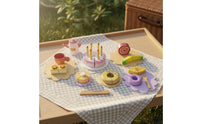 Wooden Cutting Food Toy Hand-Eye Coordination Wooden Cutting Food Set Paint Pretend Kitchen Accessories for Preschool, Daycare, Playroom