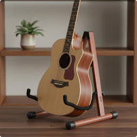 Universal Fit Wooden V-Shaped Guitar Stand Stable V-Shaped Guitar Stand Easy to Assemble Musical Instrument Support