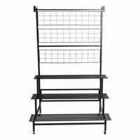 Supports Climbing Plants Rolling Plant Stand with Trellis Multi-Tier Design Tiered Metal Trellis Freestanding Flower Rack Space-Saving for Gardeners, Homeowners, Home Decorators, Balcony, Patio, Living Room, Office